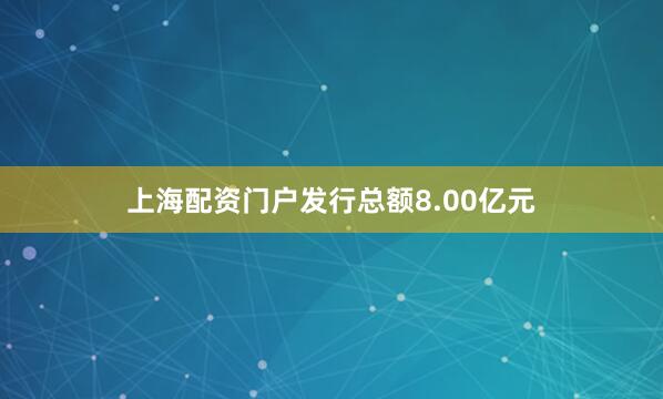 上海配资门户发行总额8.00亿元